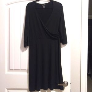 Beautiful Black Faux Wrap Dress. Size 14